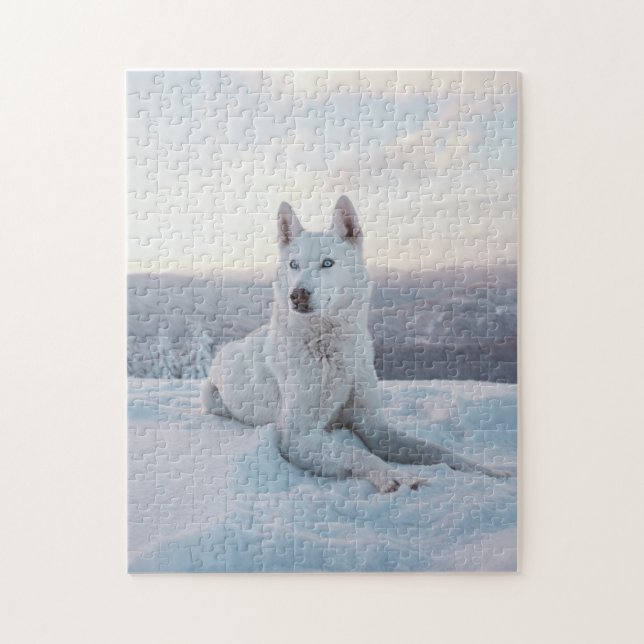 Puzzle Chien majestic White Husky (Vertical)