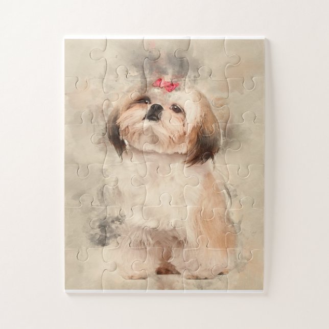 Puzzle chien maltais amoureux des animaux hommes femmes (Vertical)
