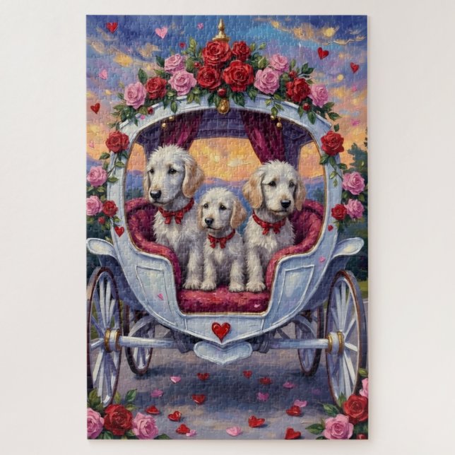 Puzzle Chien maltais Saint-Valentin  (Vertical)