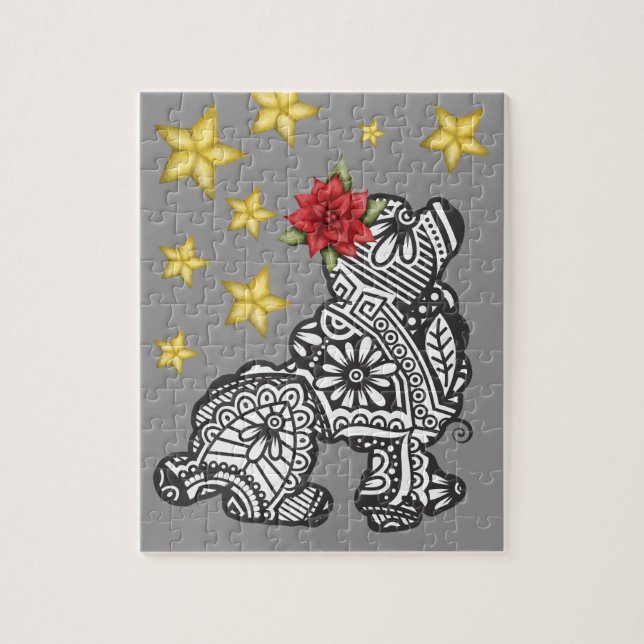 Puzzle Chien mandala avec étoiles (Vertical)