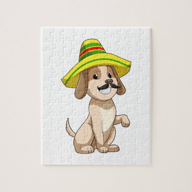 Puzzle Chien mexicain avec casquette de paille (Vertical)