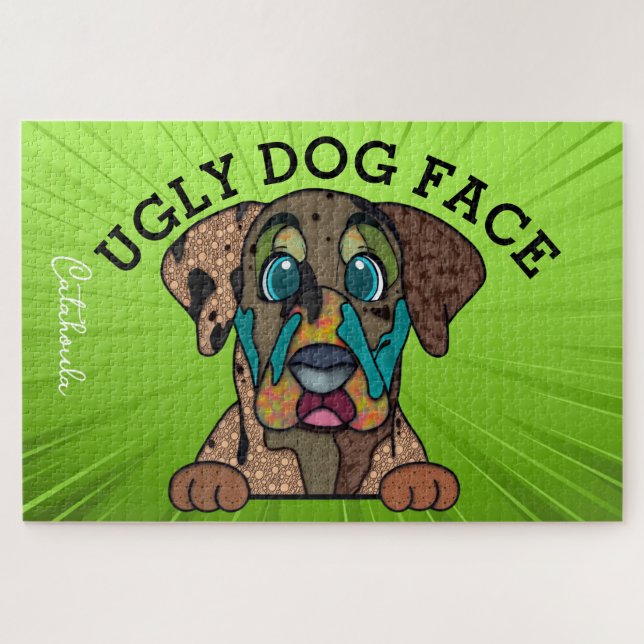 Puzzle Chien moche Catahoula visage 1000 pièce (Horizontal)
