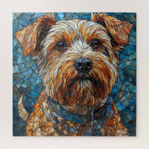 Puzzle Chien Mosaïque Style Verre Coloré Art Vibrant