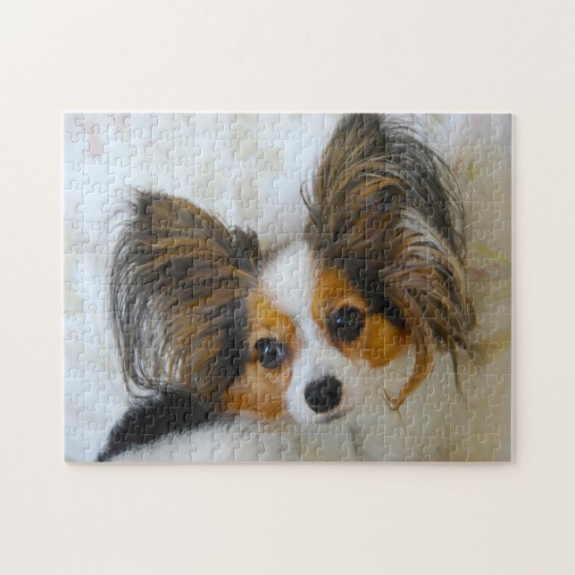 Puzzle Chien Papillon. (Horizontal)