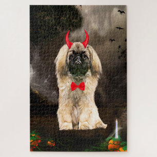 Puzzle Chien pekingese en costume d'Halloween