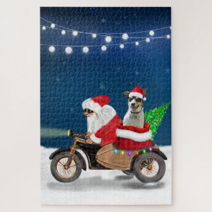 Puzzle Chien Rat Terrier Noël Père Noël