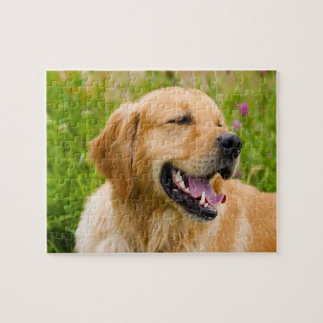 Puzzle Chien Retriever doré. (Horizontal)