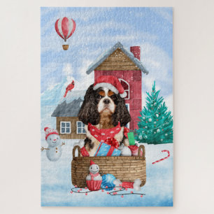 Puzzle Chien Roi Cavalier dans la neige Maison de Chien N