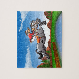 Puzzle Chien sautant équestre