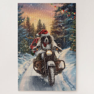 Puzzle Chien Setter Anglais à Vélo pour Noël
