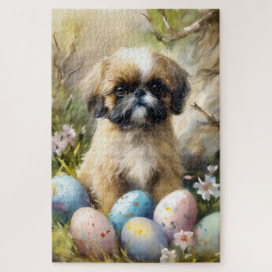 Puzzle Chien Shih Tzu avec Oeufs de Pâques Fête