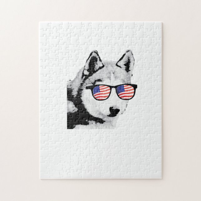 Puzzle Chien sibérien Husky cool (Vertical)