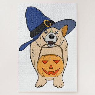 Puzzle Chien Sorcière Citrouille