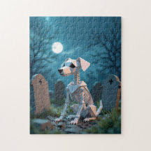 Chien squelette d'Halloween origami effrayant