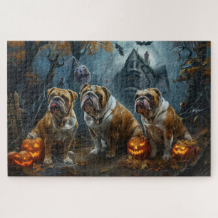 Puzzle Chien-taureau Halloween nuit Chien de nuit plaisir