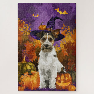 Puzzle Chien terrier Wirefox Spooky Halloween Sorcière Ci