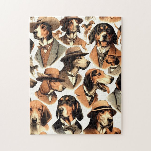 Puzzle Chien vintage sans soudure (Vertical)