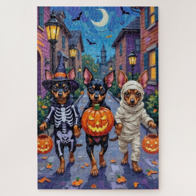 Puzzle Chiens Affenpinscher faisant Trick-or-Treating pou (Vertical)