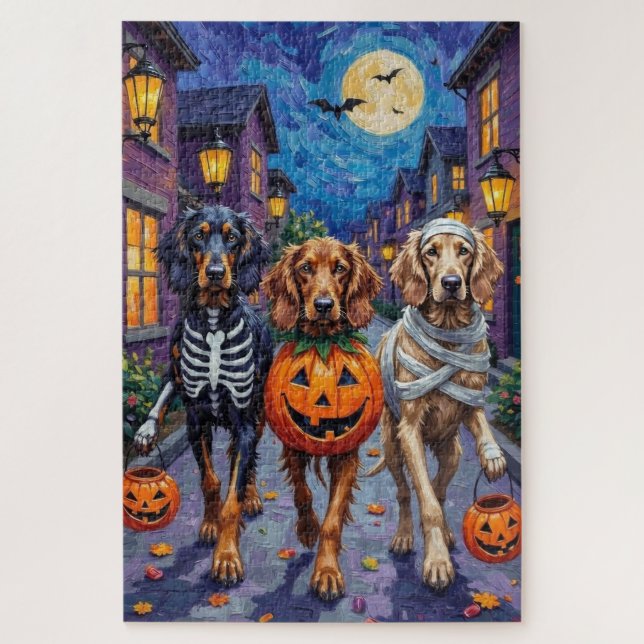 Puzzle Chiens Afghan Hound faisant Trick-or-Treating pour (Vertical)