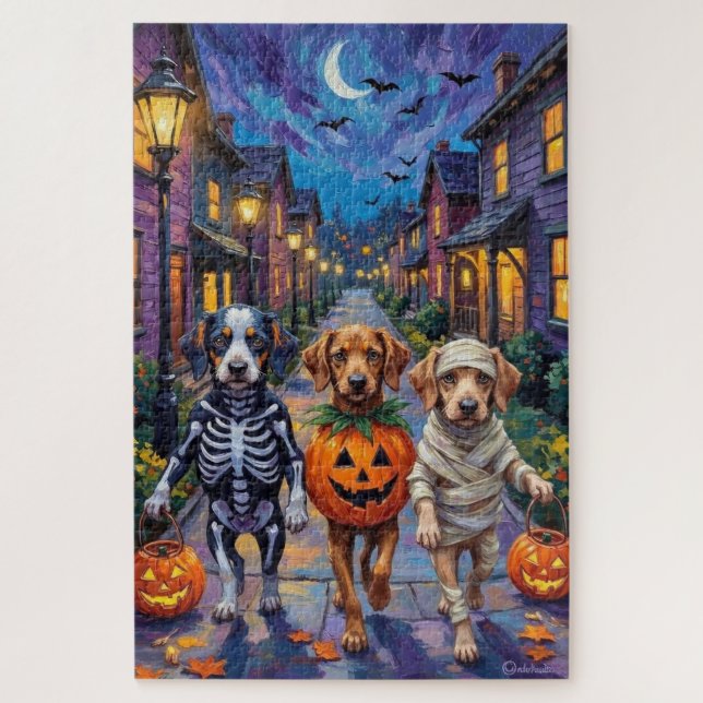 Puzzle Chiens Azawakh déguisés pour Halloween (Vertical)