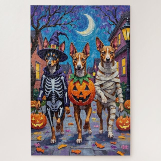 Puzzle Chiens Basenji Trick-or-Treating Costumes d'Hallow (Vertical)