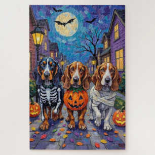 Puzzle Chiens Basset Hound faisant Trick-or-Treating pour