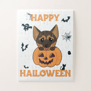 Puzzle Chiens Citrouilles bergers allemands heureux Hallo