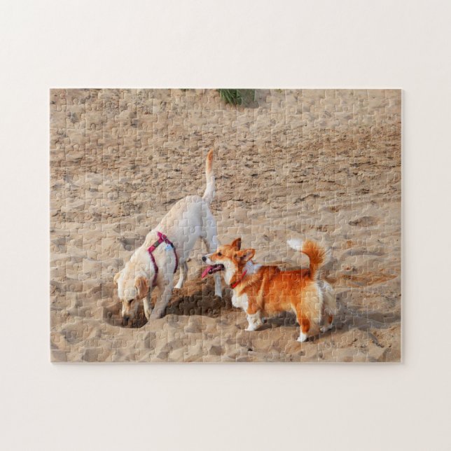 Puzzle chiens cool sur la plage (Horizontal)