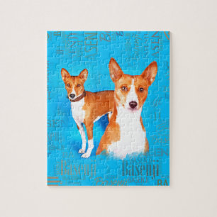 Puzzle Chiens de Basenji avec le motif de nuage de mot
