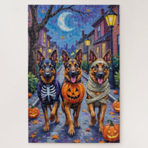 Puzzle Chiens de berger allemands Trick-or-Treating Hallo