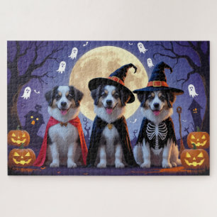 Puzzle Chiens de berger anatoliens Citrouille Halloween d