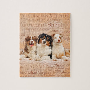 Puzzle Chiens de berger australiens sur le nuage 1 de mot