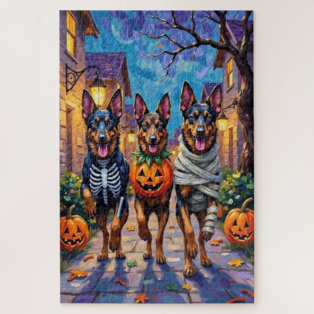 Puzzle Chiens de berger belges Trick-or-Treating Hallowee (Vertical)