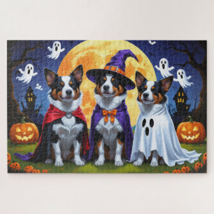 Puzzle Chiens de bétail australiens Citrouille Halloween 