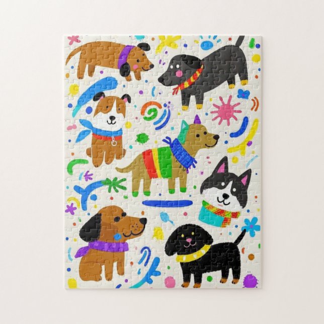 Puzzle Chiens de caricature ludiques (Vertical)