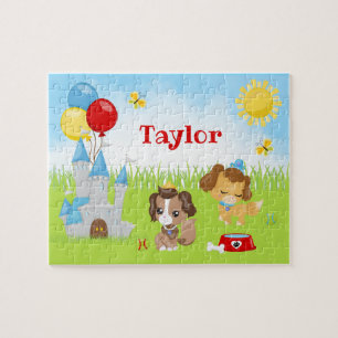 Puzzle Chiens de Chiens de Chiens Chiens Castle Bleu et R