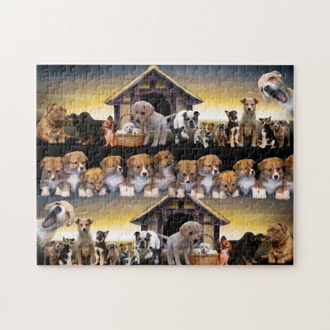 Puzzle Chiens de chiot mignonnes Chiens de canine animal  (Horizontal)
