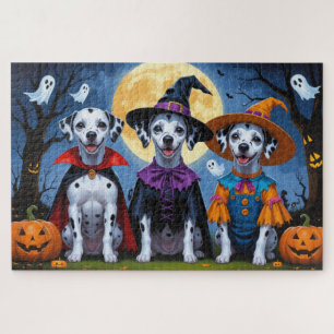 Puzzle Chiens de Dalmatie Citrouille Halloween drôle