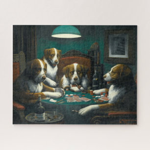 Puzzle Chiens de l'époque victorienne jouant au poker par