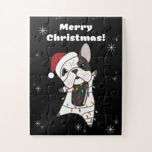 Puzzle Chiens de taureau Joyeux animaux d'hiver de Noël