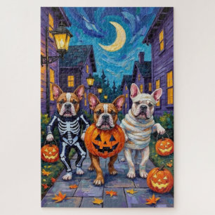 Puzzle Chiens en taureaux en costumes d'Halloween