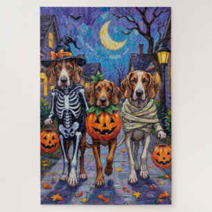 Puzzle Chiens English Foxhound Trick-or-Treating Hallowee