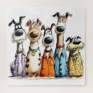 Puzzle Chiens fantaisistes drôles