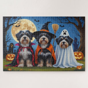Puzzle Chiens Havanais Citrouille Halloween drôle