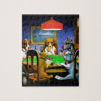 Puzzle Chiens jouant à un jeu de poker