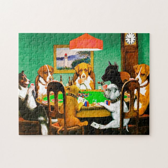 Puzzle Chiens Jouant au Poker (Horizontal)