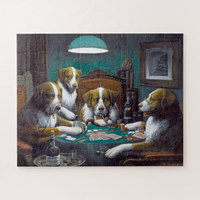 Puzzle Chiens jouant au poker Cassius Marcellus Coolidge  (Horizontal)