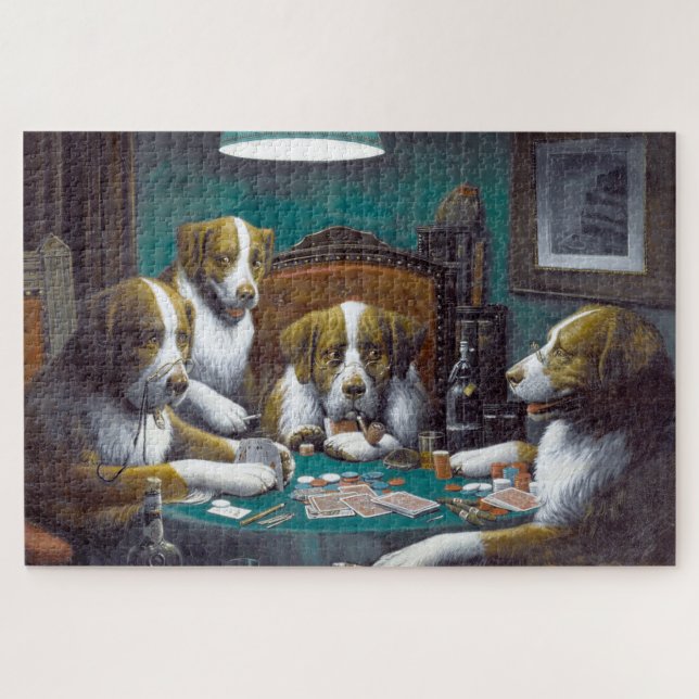 Puzzle Chiens jouant au poker Cassius Marcellus Coolidge  (Horizontal)