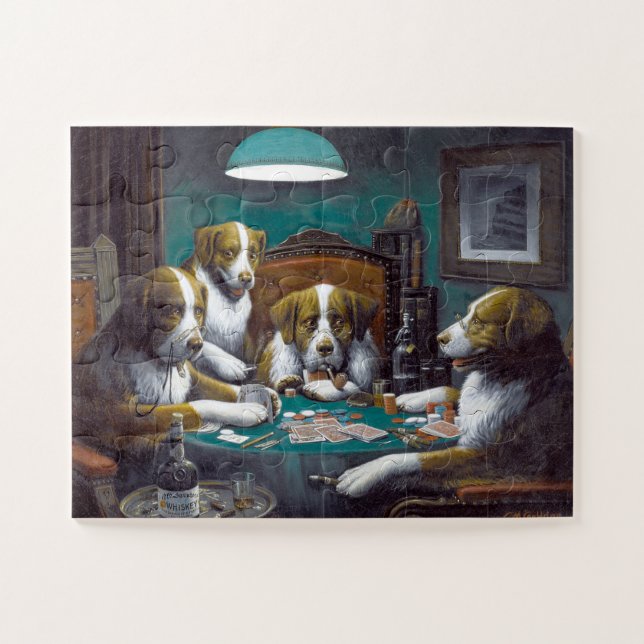 Puzzle Chiens jouant au poker Cassius Marcellus Coolidge  (Horizontal)