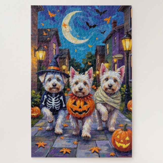 Puzzle Chiens maltais allant chercher des friandises Hall (Vertical)